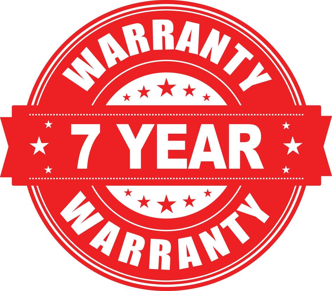 7 Year warranty stamp vector logo image