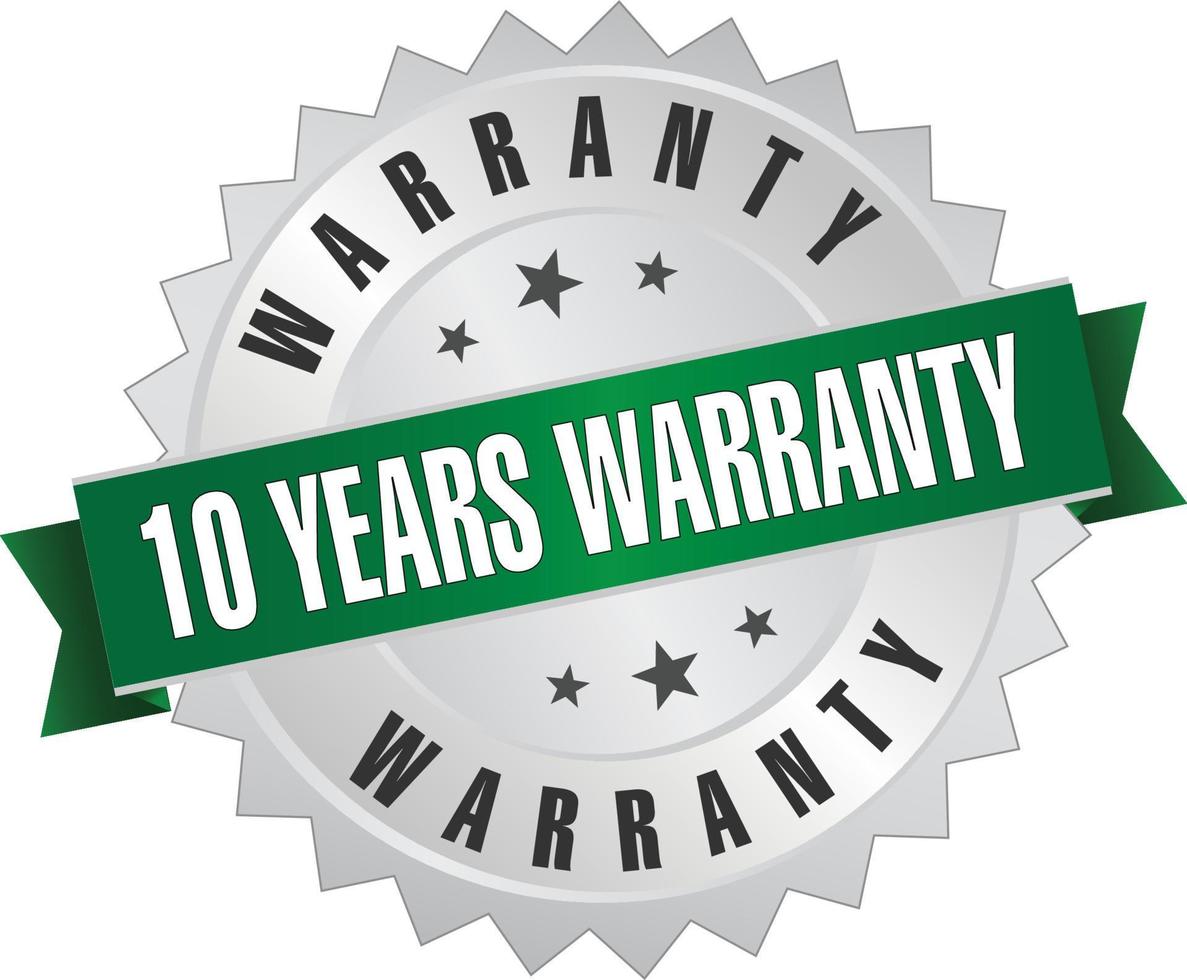 10 Year warranty stamp logo vector illustration