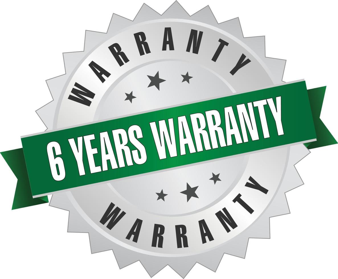 6 Year warranty stamp logo vector illustration