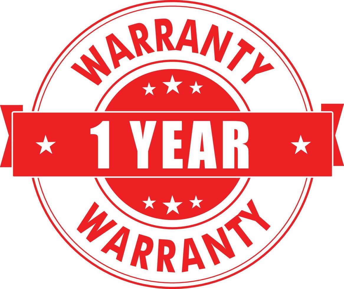 1 Year warranty stamp vector illustration of logo