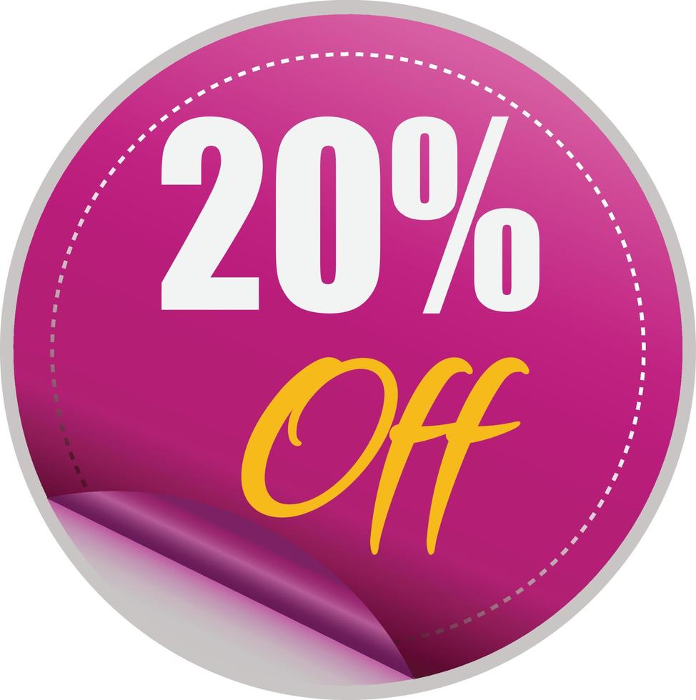 20 percentage off discount promotion sale for your unique selling poster, banner, discount, ads vector