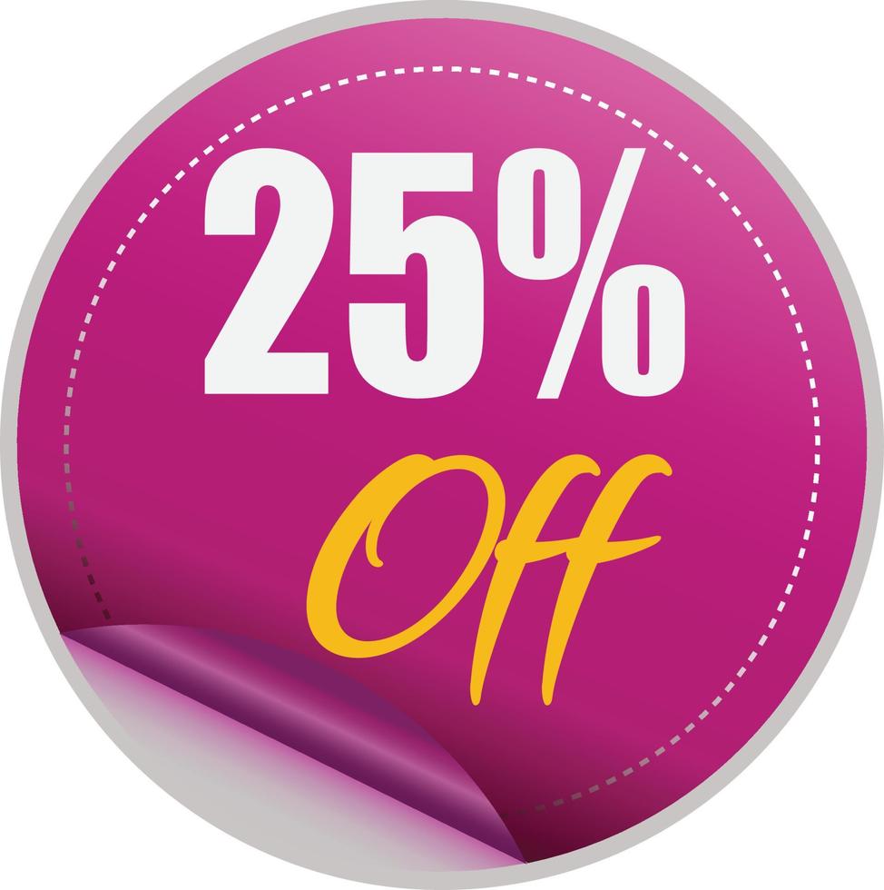 25 percentage off discount promotion sale for your unique selling poster, banner, discount, ads vector