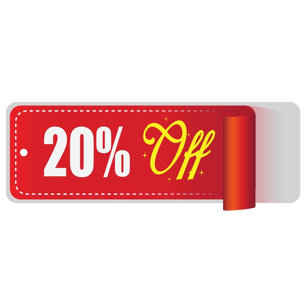 20 percentage off Sale tag vector badge template