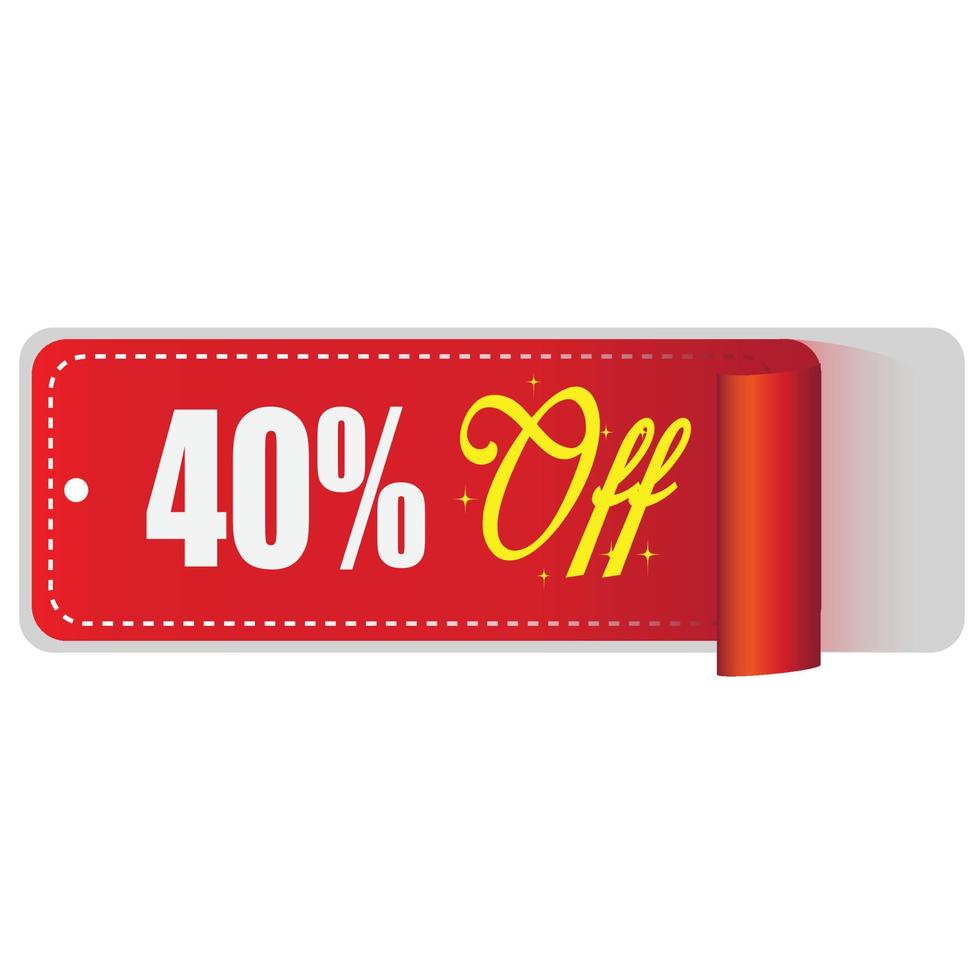 40 percentage off Sale tag vector badge template