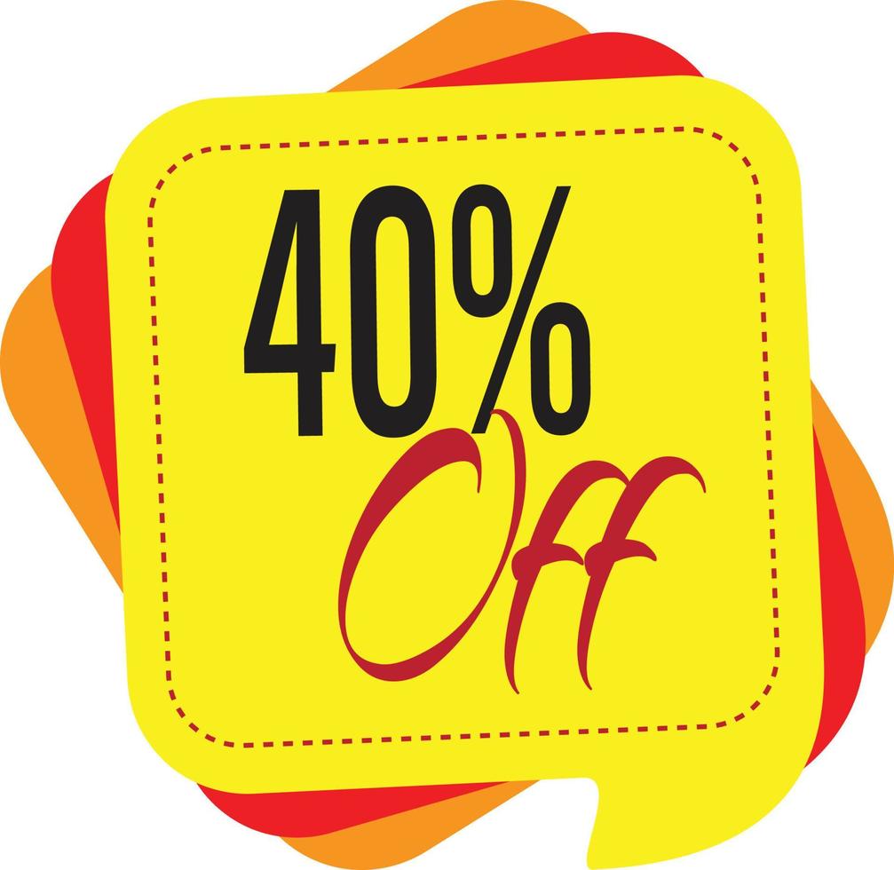 40 Percentage discount icon template design illustration vector