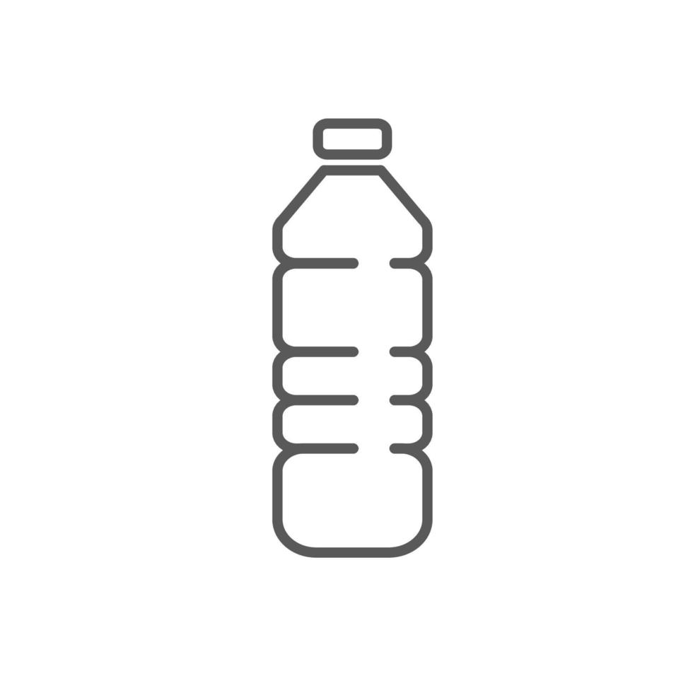 ilustración vectorial del icono de la botella de plástico, diseño plano de la botella de agua mineral vector