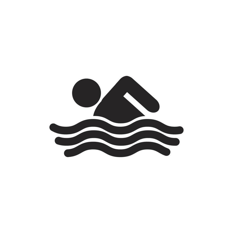 símbolo de natación adecuado para piscinas y playas, ilustración vectorial vector