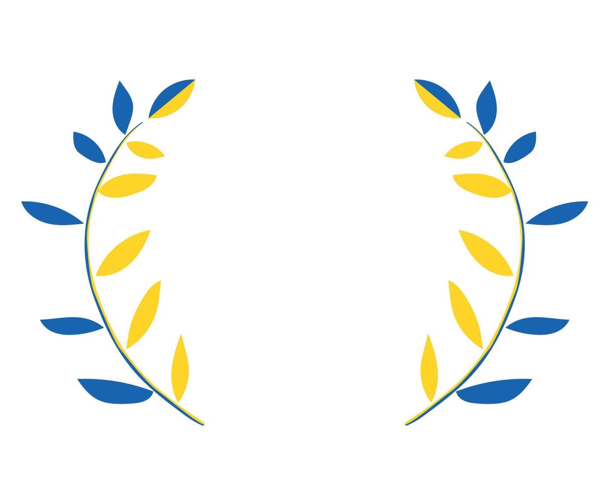 Ukraine Flag Tree Leaves Emblem National Europe Abstract Symbol Vector illustration Design