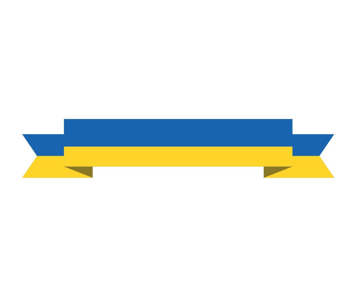Ukraine Flag Emblem Ribbon National Europe Design Symbol Vector Abstract illustration