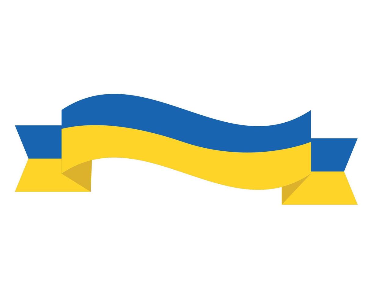 Ukraine Ribbon Emblem Flag National Europe Icon Design Symbol Vector Abstract illustration