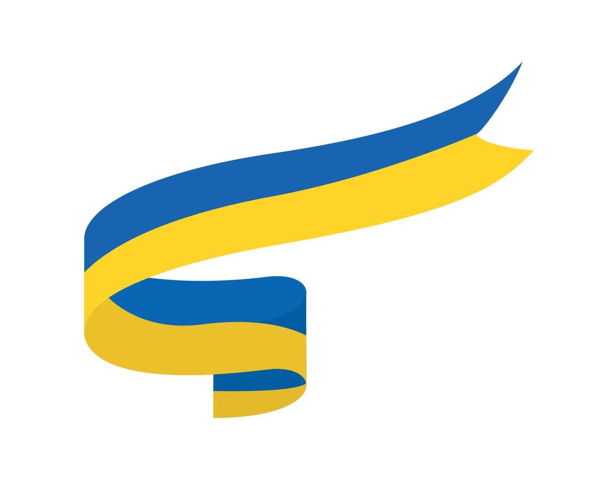 ucrania bandera emblema nacional europa símbolo cinta resumen vector ilustración diseño