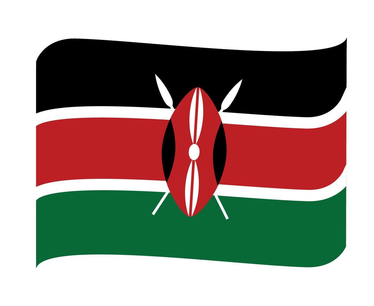 kenia bandera nacional áfrica emblema cinta icono vector ilustración diseño abstracto elemento