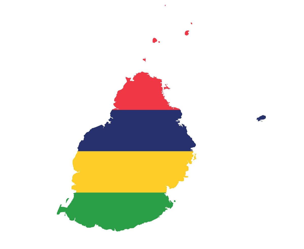 mauricio bandera nacional áfrica emblema mapa icono vector ilustración diseño abstracto elemento
