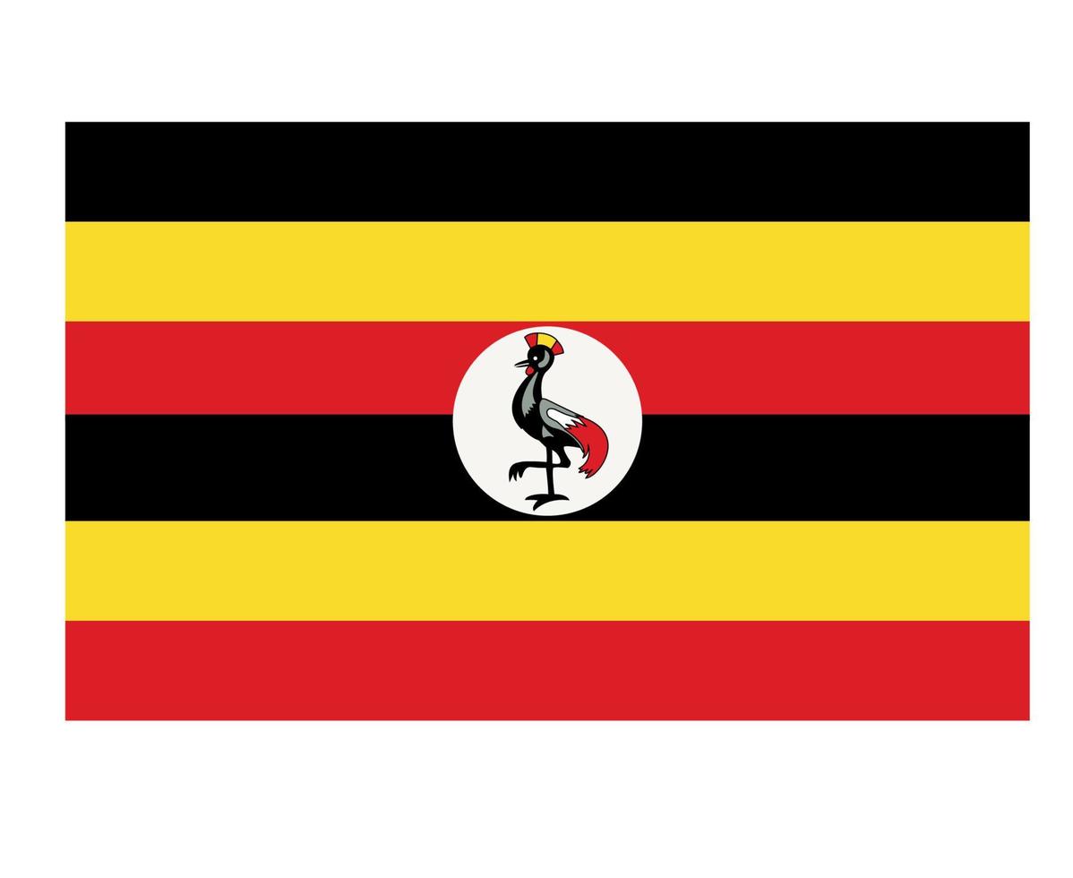 Uganda Flag National Africa Emblem Symbol Icon Vector Illustration Abstract Design Element