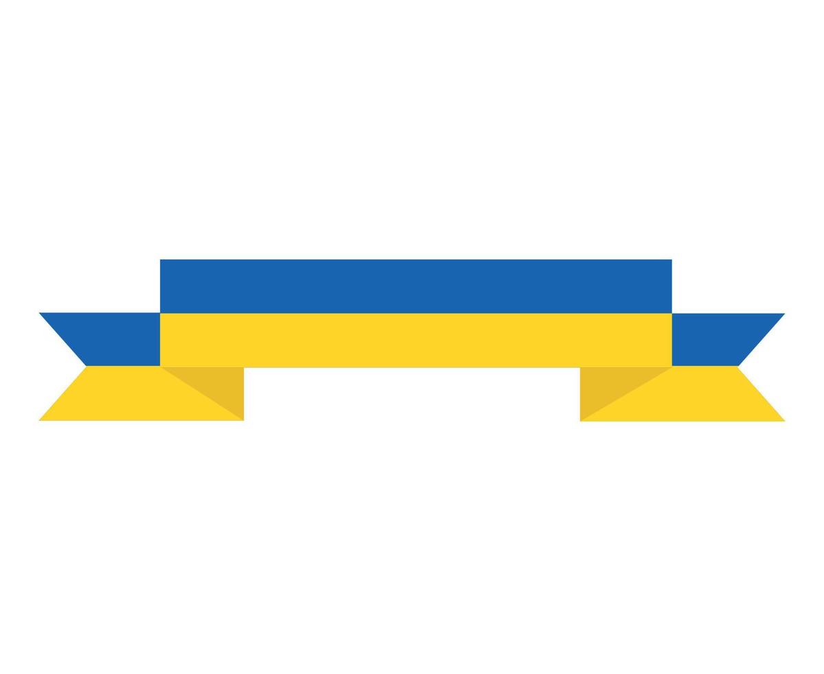 Ukraine Icon Flag Emblem Ribbon Design National Europe Symbol Vector Abstract illustration