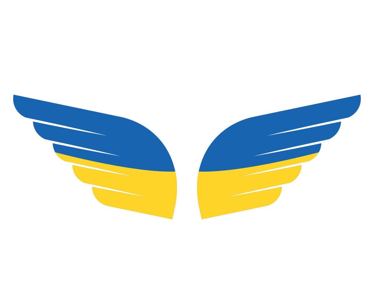 Ukraine Emblem Flag Wings Symbol National Europe Abstract Vector illustration Design