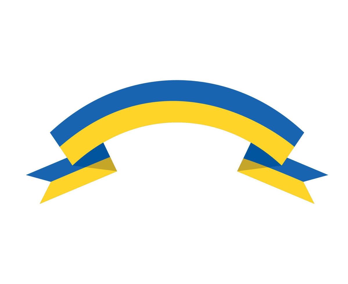 Ukraine Emblem Ribbon Flag National Europe Symbol Abstract Vector illustration Design