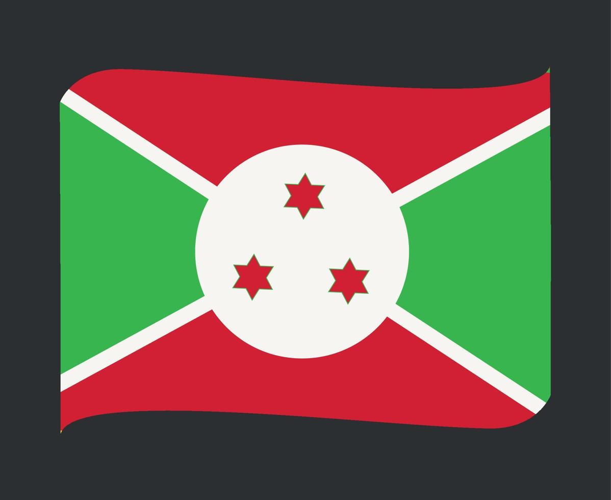 Burundi Flag National Africa Emblem Ribbon Icon Vector Illustration Abstract Design Element