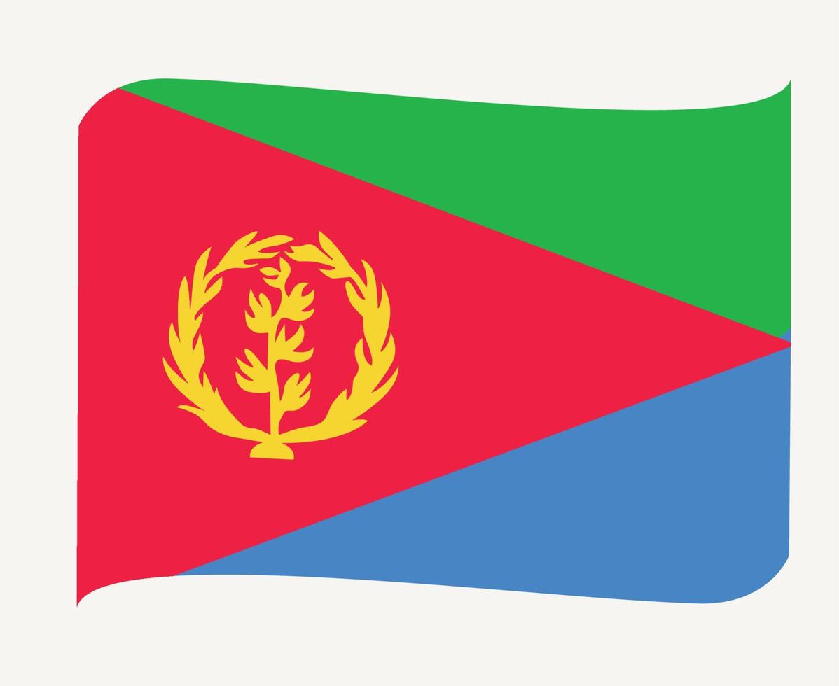 Eritrea Flag National Africa Emblem Ribbon Icon Vector Illustration Abstract Design Element