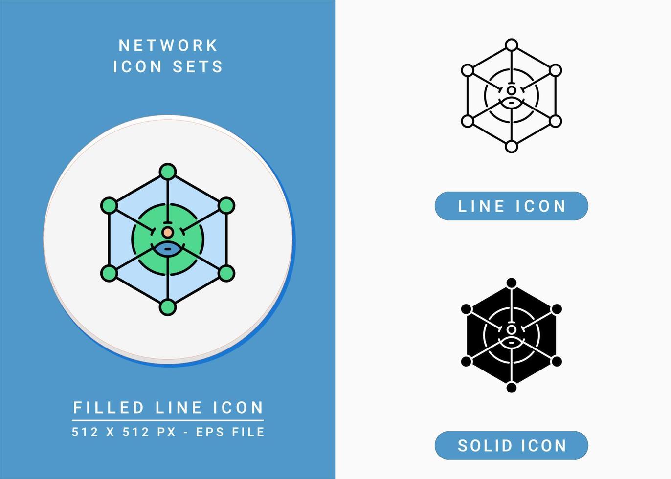 Network icons set vector illustration with solid icon line style. People group teamwork symbol. Editable stroke icon on isolated background for web design, user interface, and mobile app