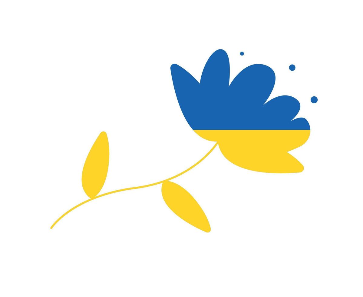 Ukraine Flag Emblem Tree Leaves Design National Europe Abstract Symbol Vector illustration