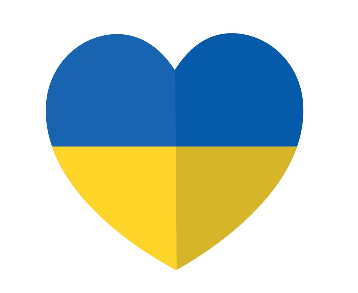 Ukraine Heart Emblem Flag Design National Europe Abstract Symbol Vector illustration