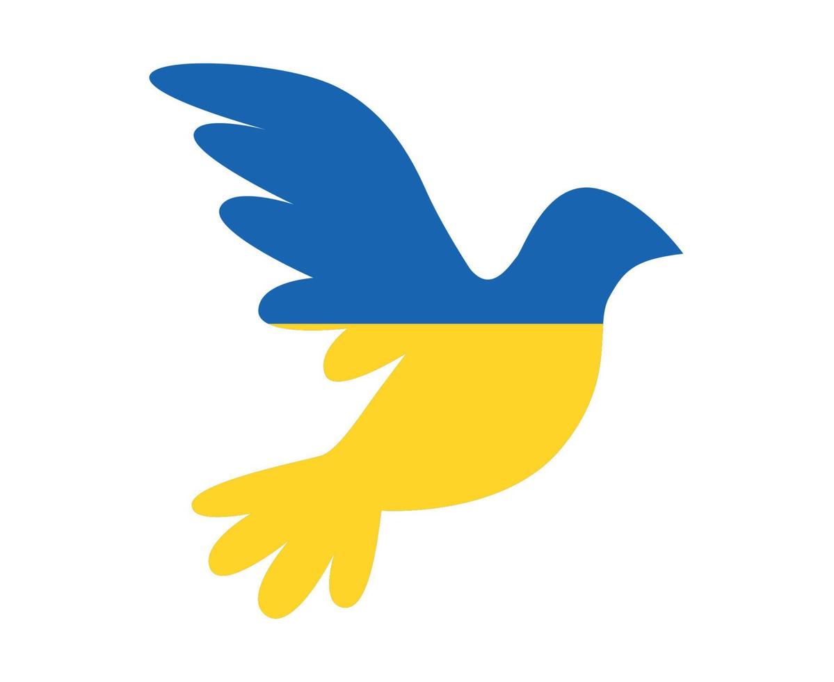 Ukraine dove of peace Flag Vector Emblem Symbol Abstract National Europe illustration Design