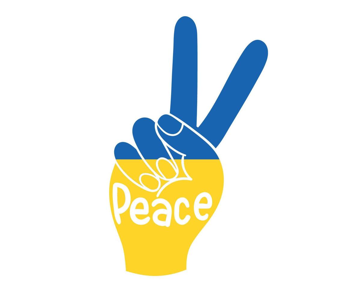 Ukraine Hand Peace Emblem Flag Design National Europe Abstract Symbol Vector illustration
