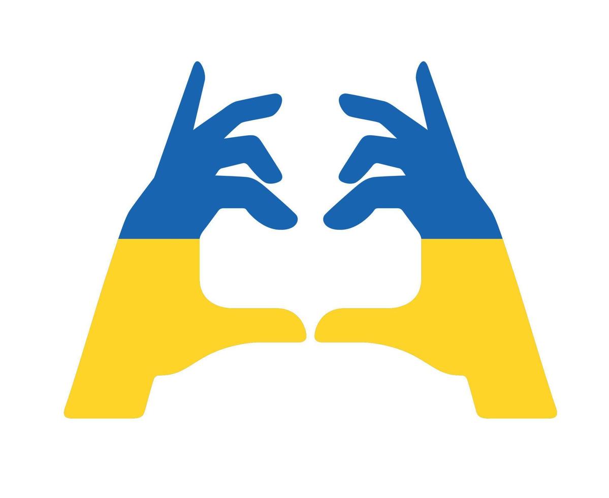 Ukraine Flag Emblem Hands National Europe Abstract Symbol Vector illustration Design