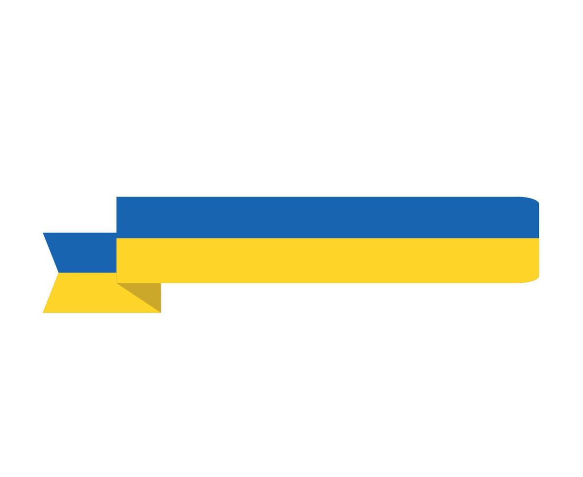 Ukraine Ribbon Symbol Emblem Flag Design National Europe Vector Abstract illustration