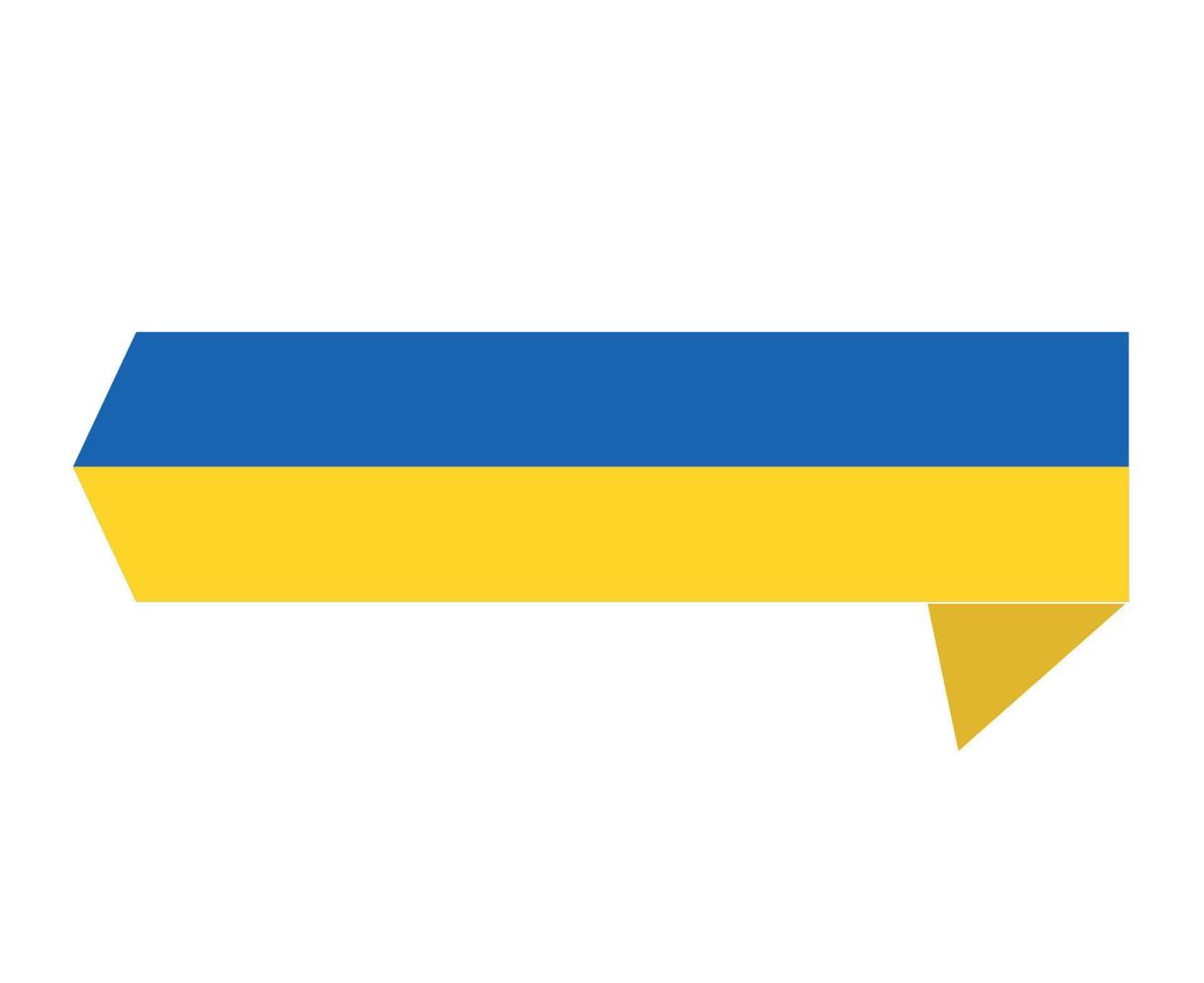 Ukraine Flag Emblem Ribbon Icon Design National Europe Symbol Vector Abstract illustration