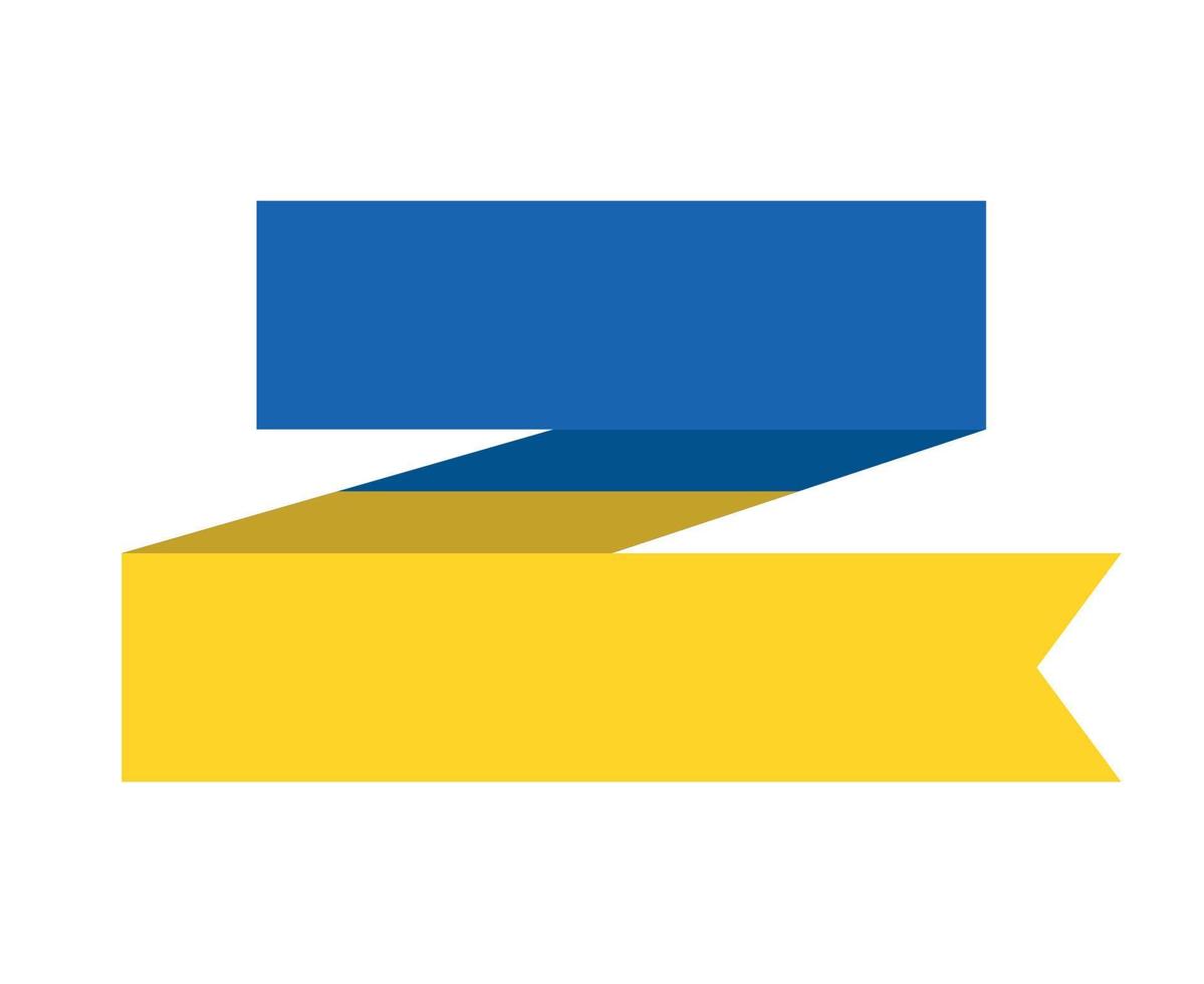 Ukraine Ribbon Emblem Design Flag National Europe Icon Symbol Vector Abstract illustration