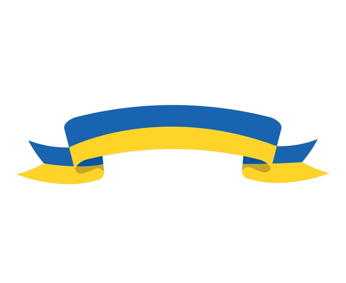 Ukraine Ribbon Emblem Flag National Europe Symbol Abstract Vector illustration Design