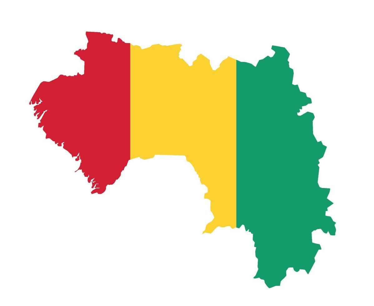 guinea bandera nacional áfrica emblema mapa icono vector ilustración diseño abstracto elemento