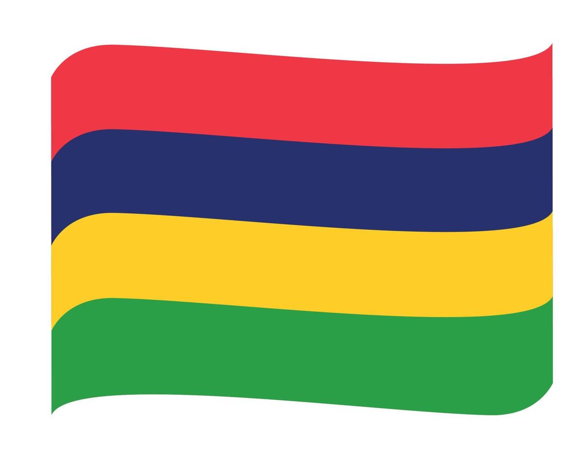 Mauritius Flag National Africa Emblem Ribbon Icon Vector Illustration Abstract Design Element