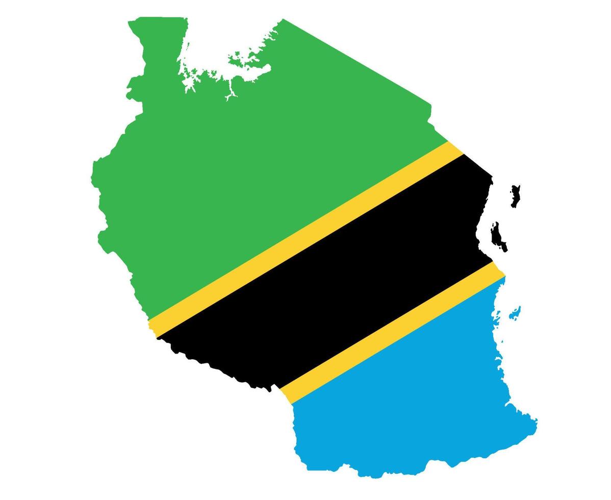 tanzania bandera nacional áfrica emblema mapa icono vector ilustración diseño abstracto elemento