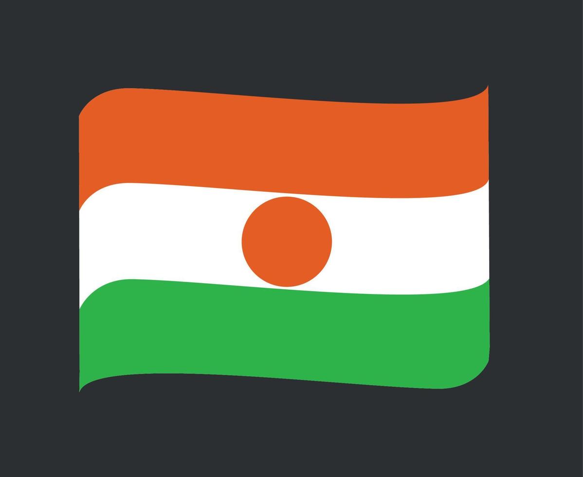 Niger Flag National Africa Emblem Ribbon Icon Vector Illustration Abstract Design Element