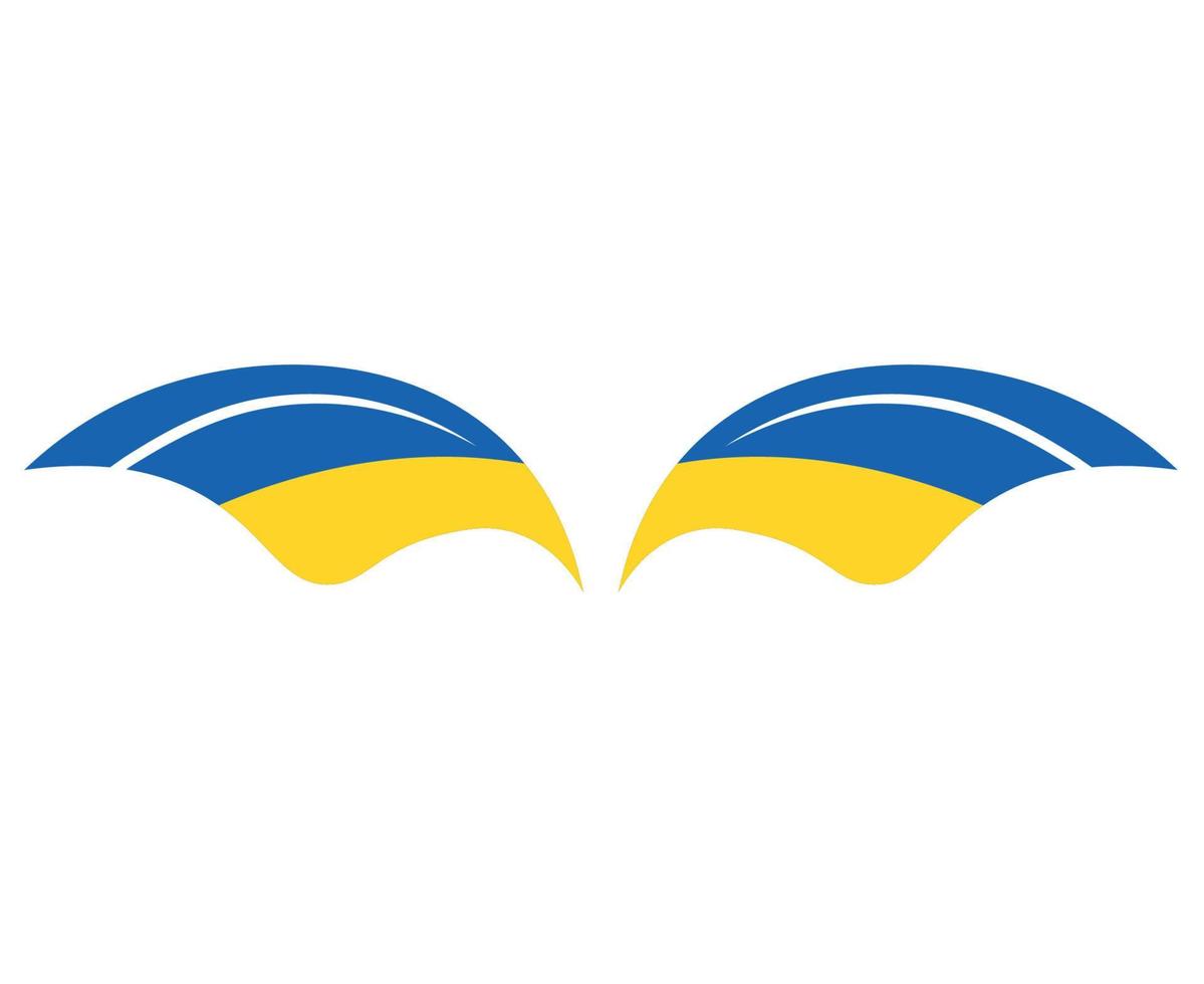 Wings Ukraine Flag Emblem National Europe Abstract Symbol Vector illustration Design