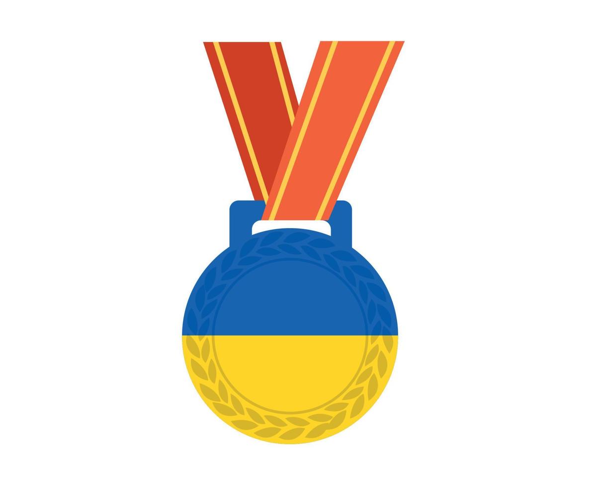 ucrania medalla emblema bandera símbolo nacional europa diseño vector abstracto ilustración