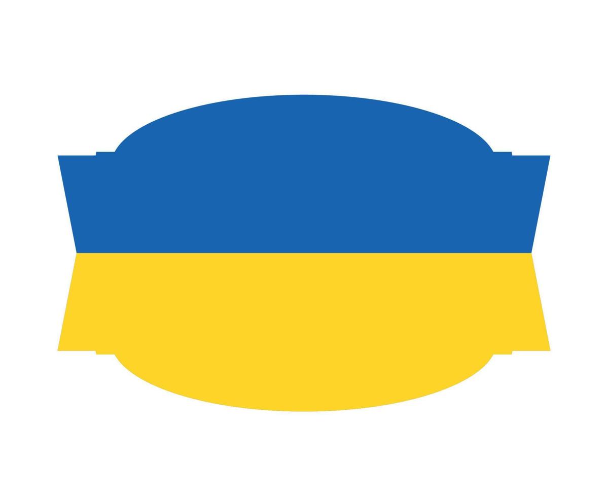 Ukraine Emblem Flag Ribbon Symbol Abstract National Europe Vector Design