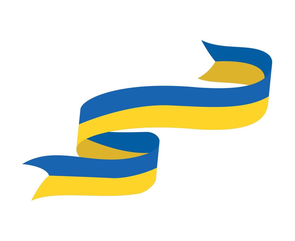 Ukraine Ribbon Emblem Flag National Europe Symbol Abstract Vector illustration Design