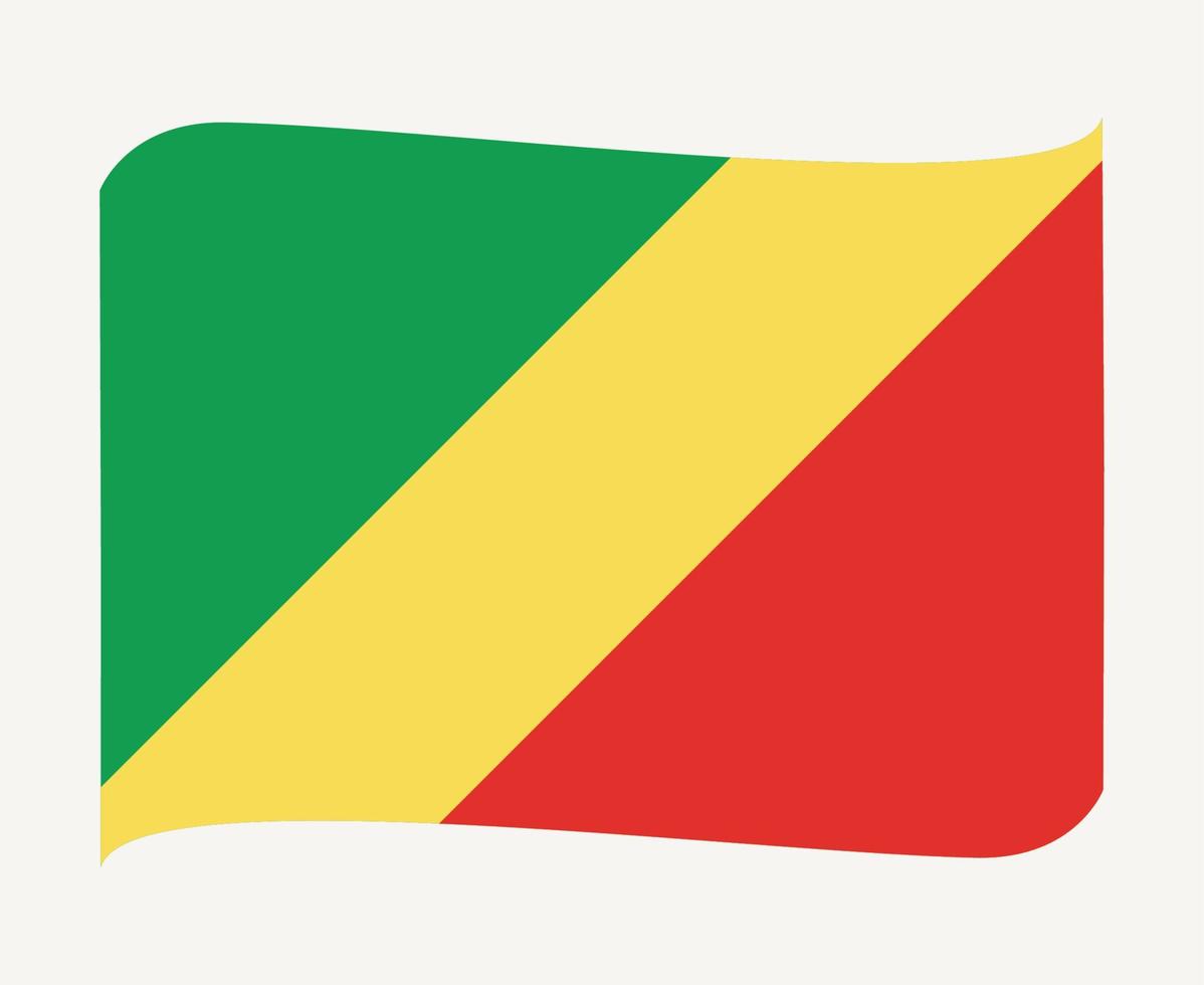 republic of the congo Flag National Africa Emblem Ribbon Icon Vector Illustration Abstract Design Element