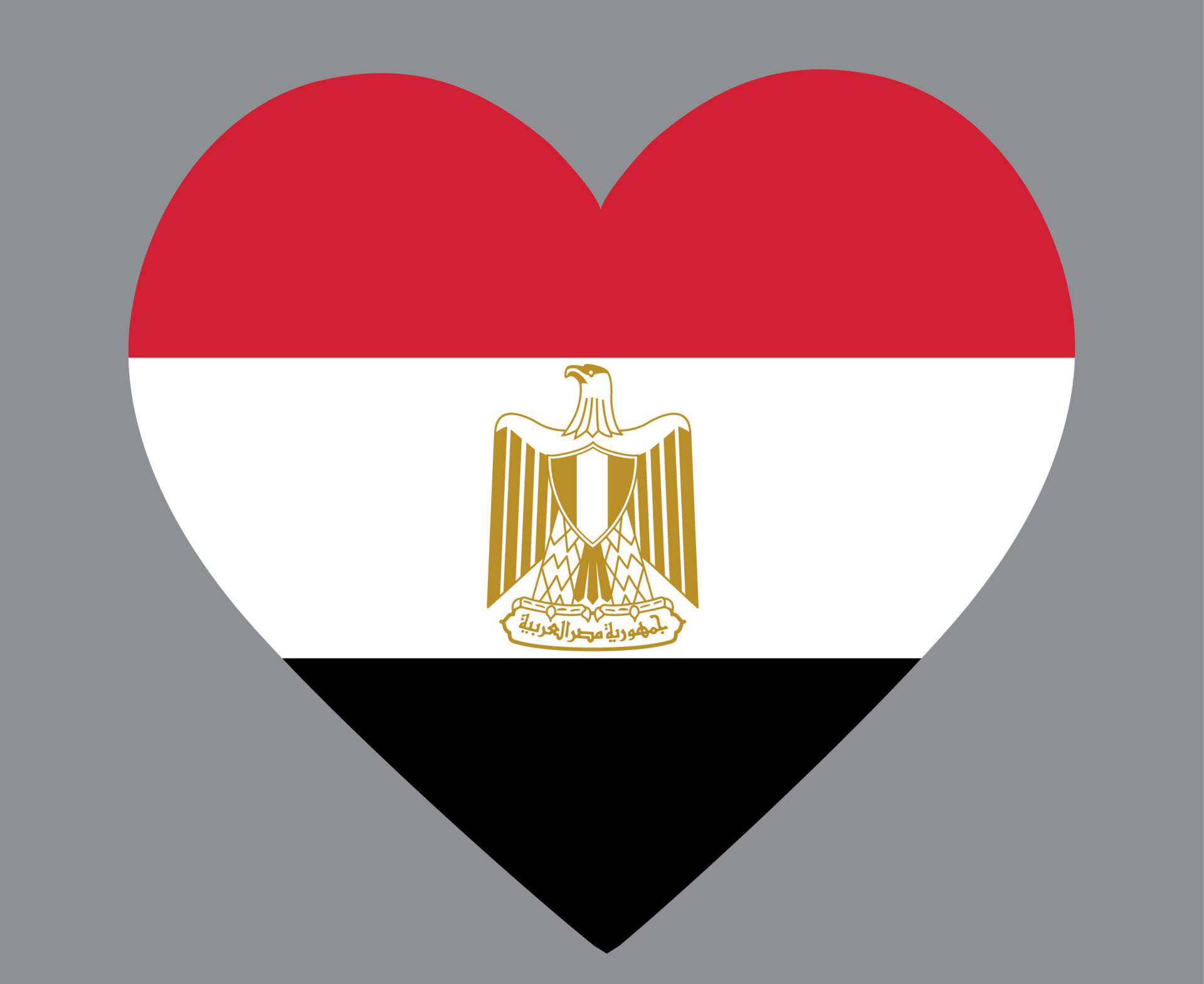 Egypt Flag National Africa Emblem Heart Icon Vector Illustration ...
