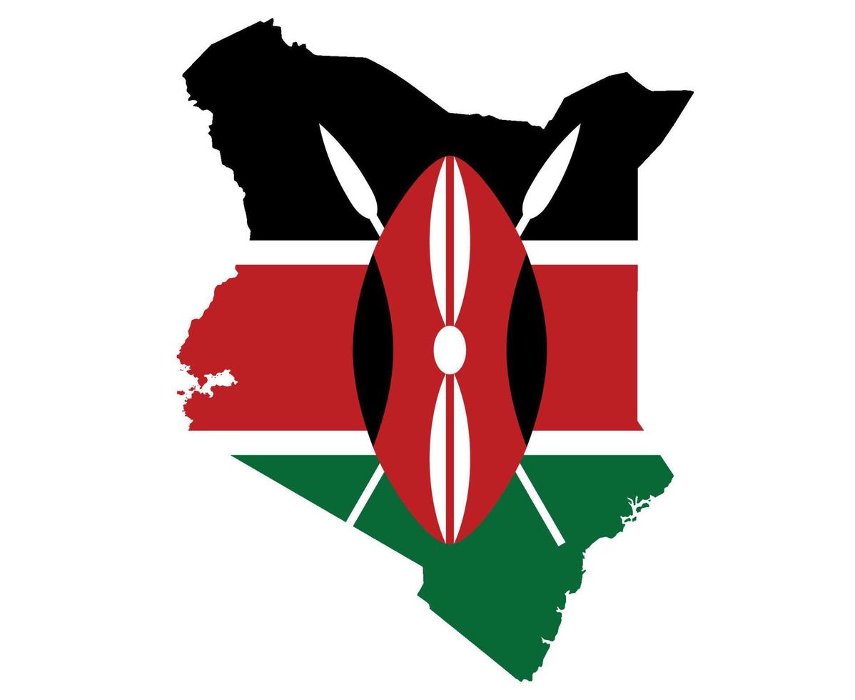 Kenya Flag National Africa Emblem Map Icon Vector Illustration Abstract Design Element