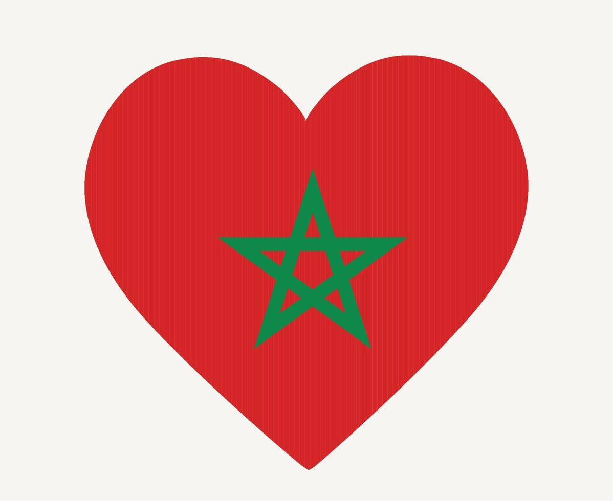 marruecos bandera nacional áfrica emblema corazón icono vector ilustración diseño abstracto elemento