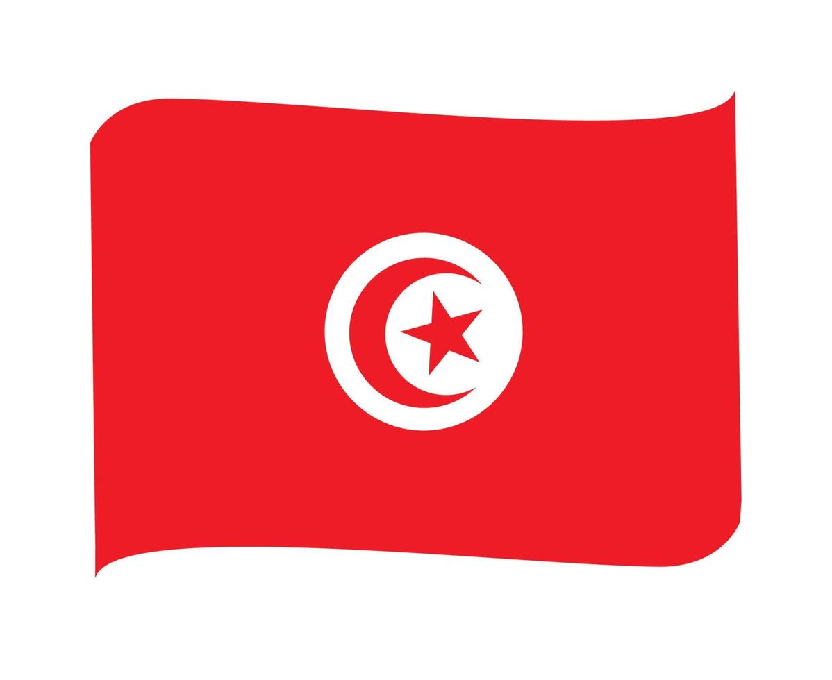 Tunisia Flag National Africa Emblem Ribbon Icon Vector Illustration Abstract Design Element