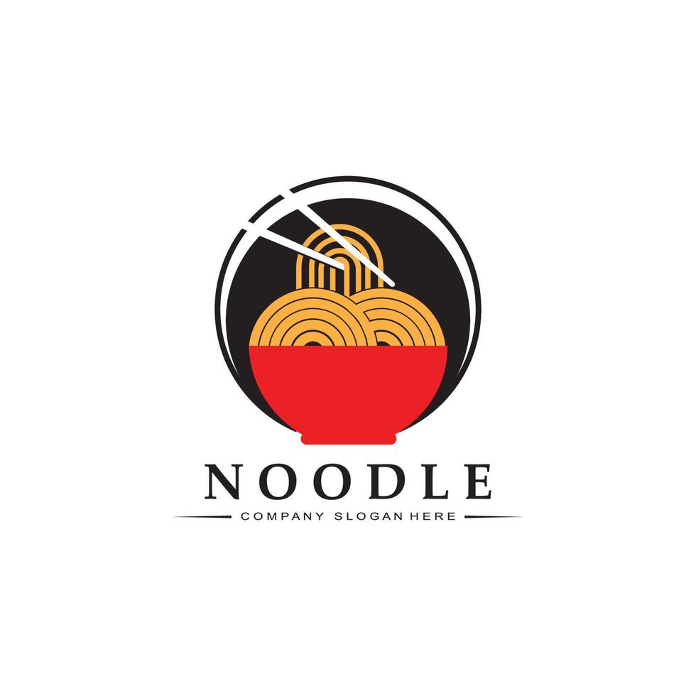 A collection of noodle logo inspiration. Chinese food and bowl design template. Retro Concept Illustration vector