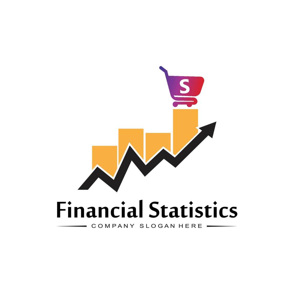 Logo Statistics Finance Marketing business trend analysis vector