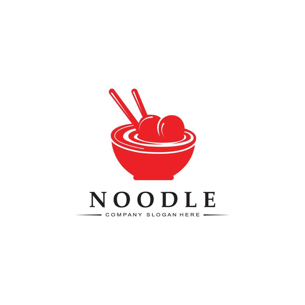 A collection of noodle logo inspiration. Chinese food and bowl design template. Retro Concept Illustration vector