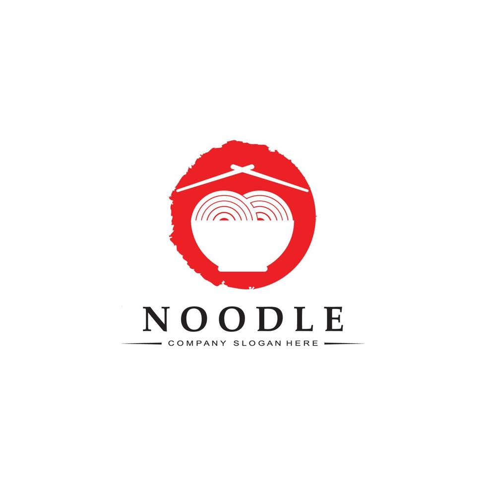 A collection of noodle logo inspiration. Chinese food and bowl design template. Retro Concept Illustration vector